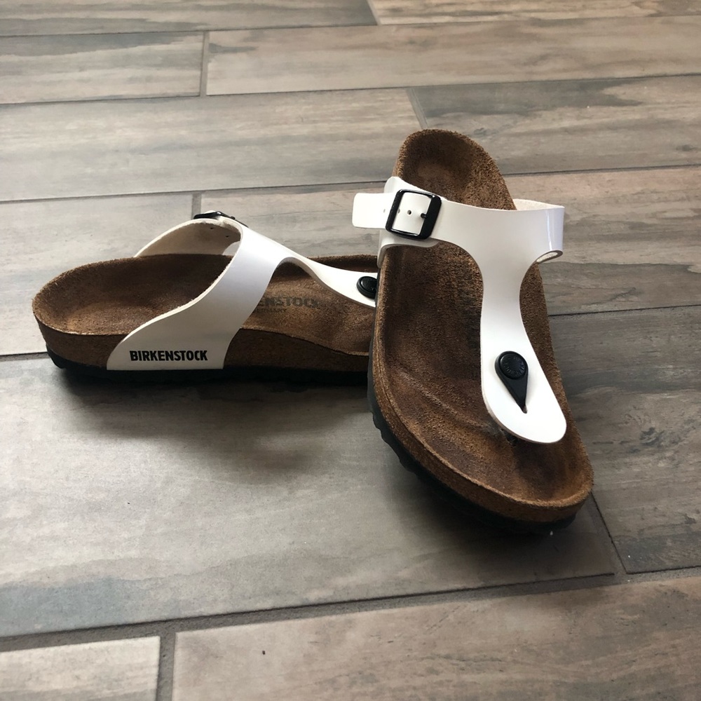 BIRKENSTOCK White Gizeh Thong Sandals Size 37